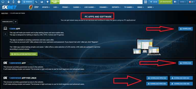 1xbet apk login